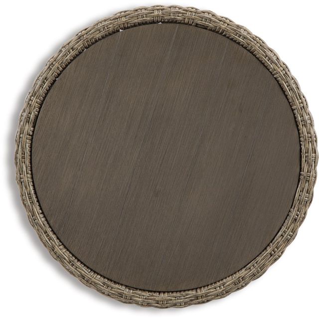 Signature Design by Ashley® Danson Beige Aluminum/Resin Wicker Outdoor End Table-1