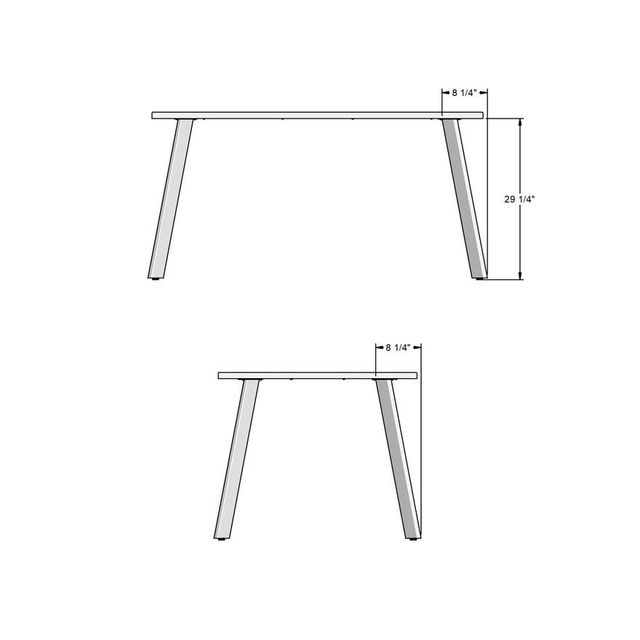 Amisco Customizable Lidya Rectangular Table with 84" Solid Birch Table-1