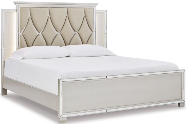 Signature Design by Ashley® Lindenfield 5-Piece Silver King Panel Bed Set-1