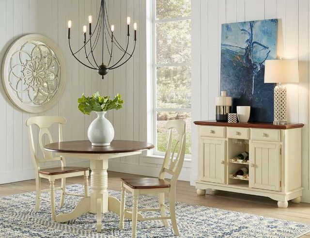 A-America® British Isles Merlot Dropleaf Table with Buttermilk Base-2