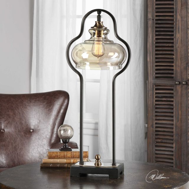 Uttermost® Cotulla Aged Black Accent Lamp-1