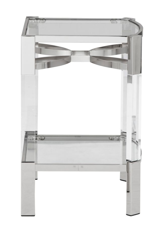 Signature Design by Ashley® Chaseton Clear Glass Accent Table  with Silver Base-1