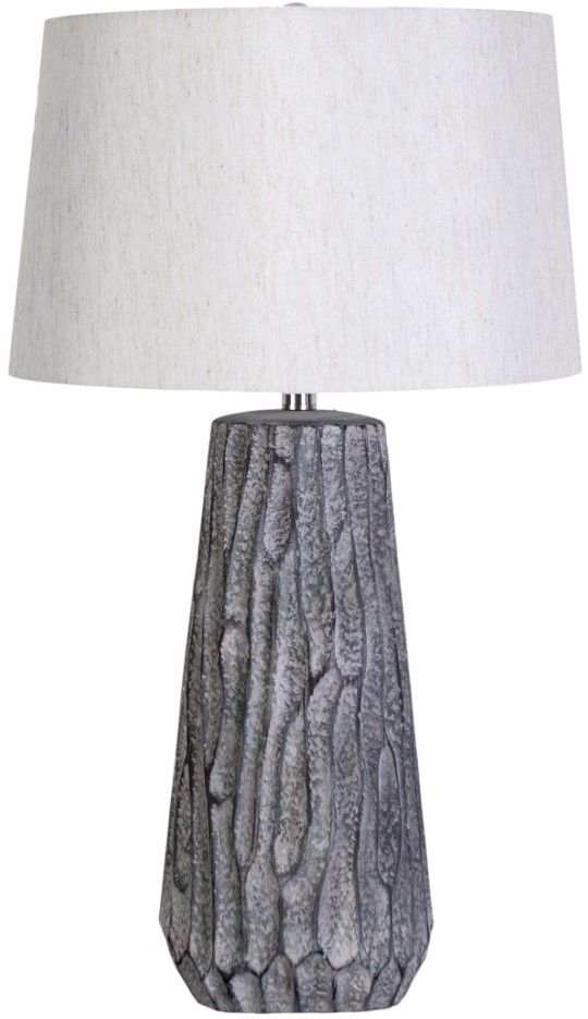 Classy Living 2-Piece Textured Elegance Gray Table Lamp Set-0