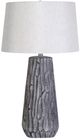 Classy Living 2-Piece Textured Elegance Gray Table Lamp Set-0