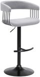 Armen Living Calista Black/Light Gray Adjustable Bar Stool-0