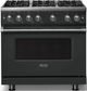 Viking® 5 Series 36" Antique Bronze Pro Style Gas (LP) Range with Polished Chrome Trim-0