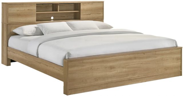 Intercon Vega Natural Oak Melamine King Bookcase Bed-0