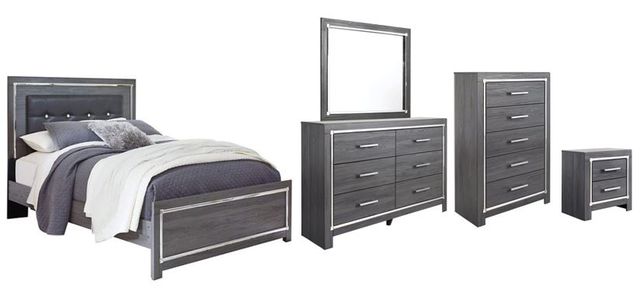 Signature Design by Ashley® Lodanna 5-Piece Gray Full Panel Bed Set-0