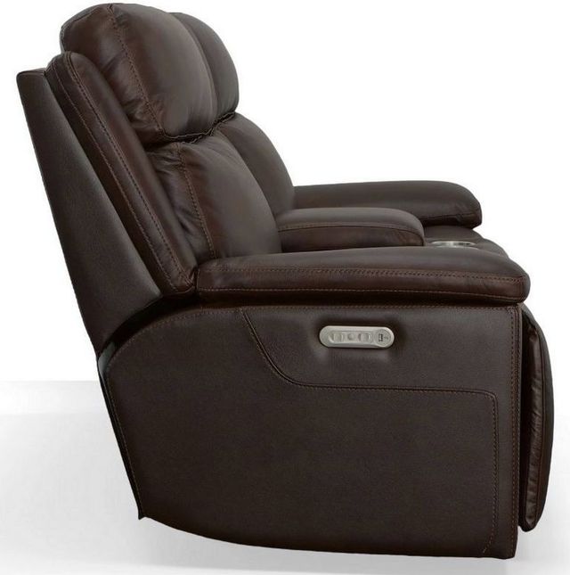 Flexsteel® Chance Brown Power Reclining Loveseat with Console and Power Headrests-3