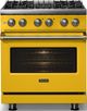 Viking® 5 Series 30" Daffodil Pro Style Dual Fuel (NG) Range with Brushed Brass Trim-0