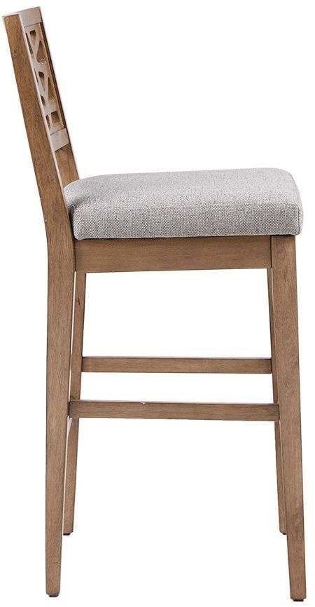 Olliix by INK+IVY Light Grey Crackle Counter Stool-2