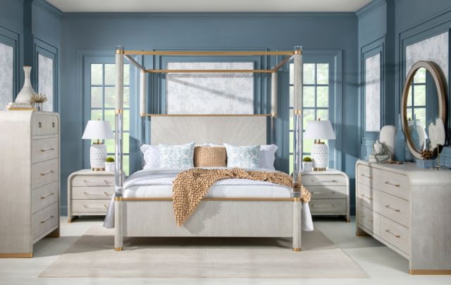 Legacy Classic Miramar Oyster Queen Canopy Bed-1