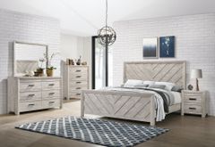 Elements International Ellen White 4 Piece King Bedroom Set