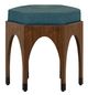 Currey & Company Dyer Blue Ink Walnut/Black Ottoman-0