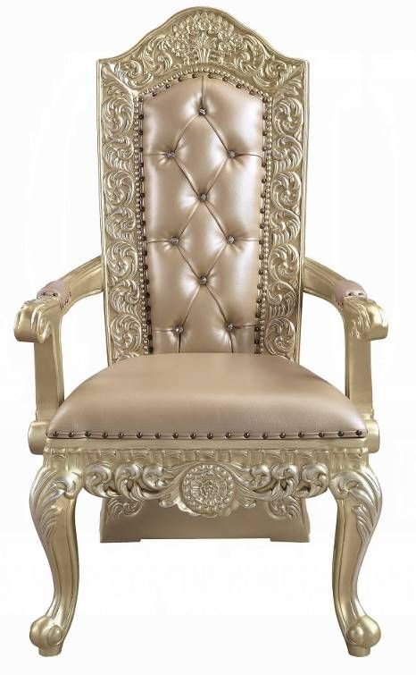 ACME Furniture Vatican 2-Piece Champagne Silver Arm Chair Set-2