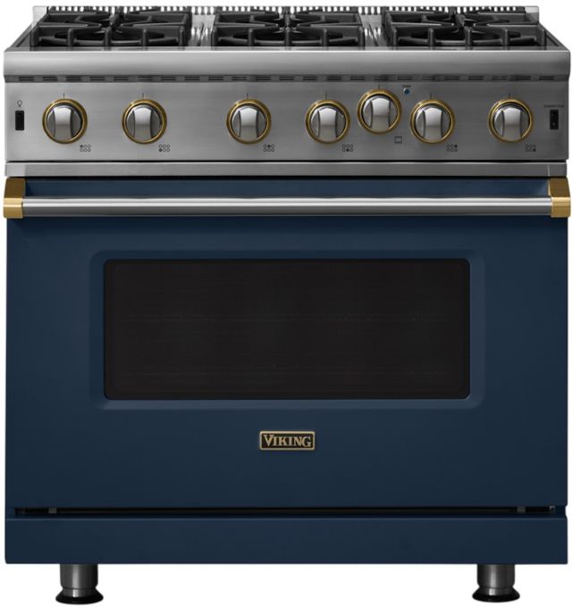 Viking® 5 Series 36" Slate Blue Liquid Propane Pro Style Gas Range-0