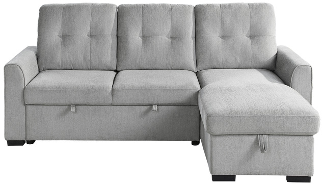 Homelegance® Carolina 2-Piece Gray L-Shape Sectional with Pull-out Bed and Hidden Storage-3