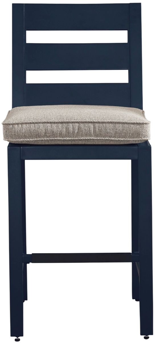 Signature Design by Ashley® Mabry Shores 2-Piece Navy Blue Aluminum/Fabric Outdoor Bar Stool-3