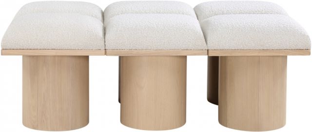 Meridian Furniture Pavilion 6-Piece Cream/Natural 47" Modular Bench Set-1