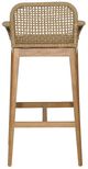 Dovetail Furniture Audra 2-Piece Natural Rattan/Teak Outdoor Barstool Set-3