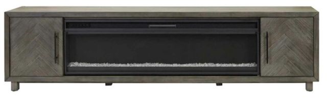 Martin Furniture Palisades Brushed Gray 96" Fireplace TV Stand-2