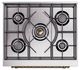 Ilve® Nostalgie II Noblesse 30'' White Pro Style Dual Fuel Range with Brass Trim-2