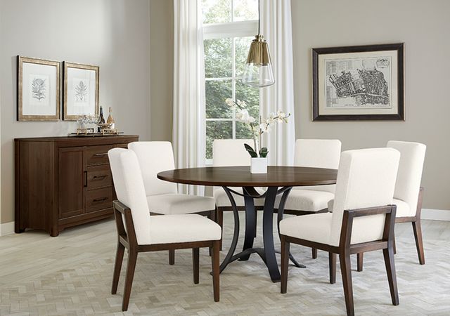 LM Co Home By Vaughan-Bassett Crafted Cherry by Ben & Erin Napier Dark Cherry/White Upholstered Side Chair-1