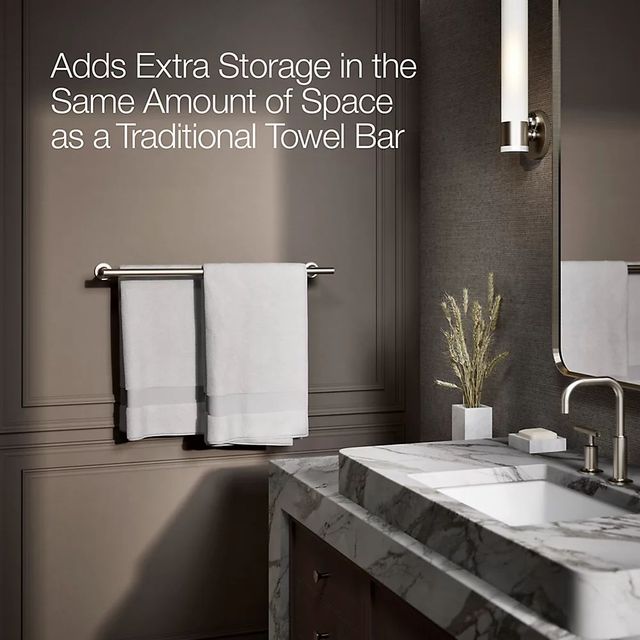 KOHLER® Purist® Vibrant Brushed Nickel 24" Double Towel Bar-3