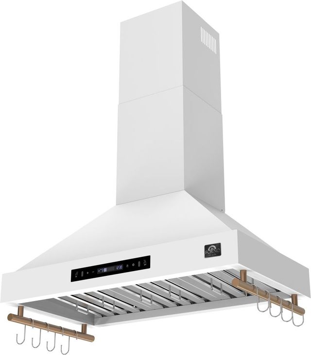 FORNO® Venezia Series Alta Qualita 36" White Wall Mounted Range Hood-1