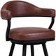 Armen Living Justin Coffee/Matte Black Counter Stool-4