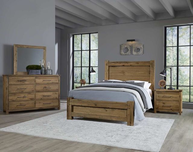 Vaughan-Bassett Dovetail Natural Queen Low-Profile Poster Bed-1