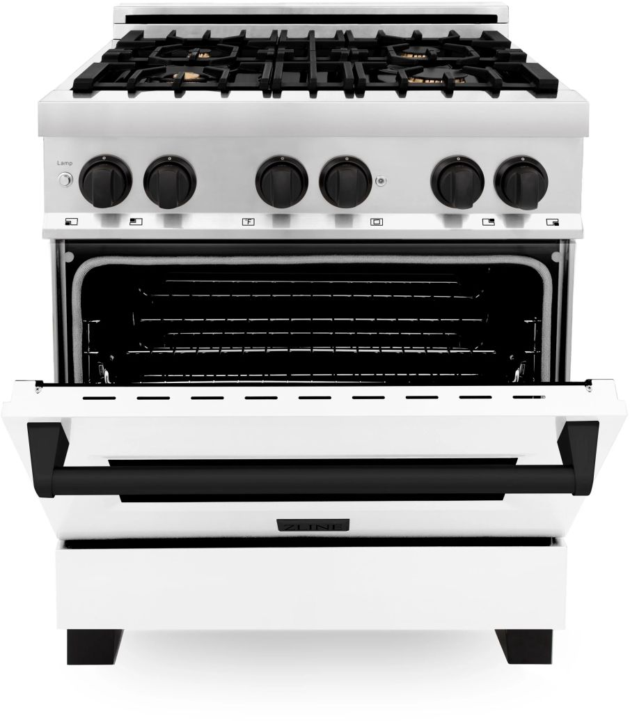 ZLINE Autograph Edition 30" Stainless Steel Pro Style Dual Fuel Range with White Matte Door - Thumbnail 5