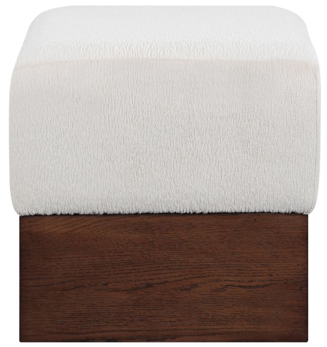 Meridian Furniture Havre Beige/Brown Upholstered Ottoman-1
