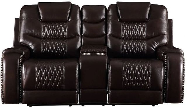 ACME Furniture Braylon Brown Manual Motion Loveseat with Console-3