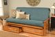 Kodiak Furniture Monterey Linen Aqua/Butternut Full Storage Futon with Mattress-1
