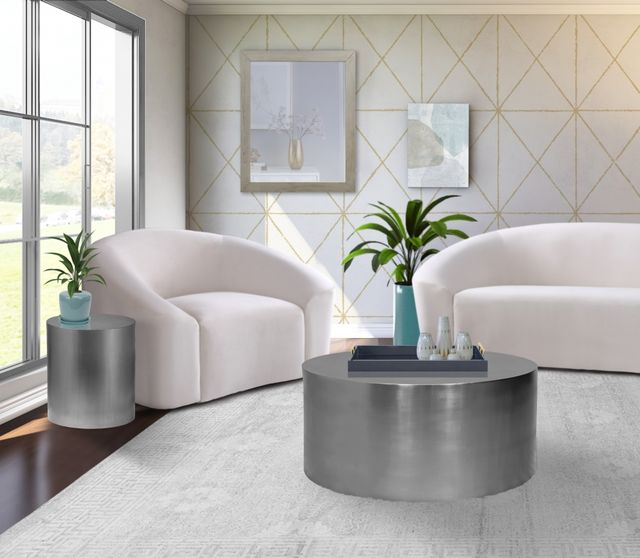 Meridian Furniture Cylinder Brushed Chrome End Table-2