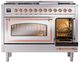 Ilve® Nostalgie II Noblesse 48'' Stainless Steel Pro Style Dual Fuel Range with Copper Trim-4