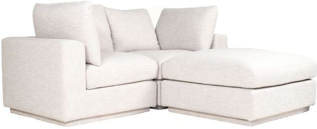 Moe's Home Collection Justin Nook 3-Piece Taupe L-Shaped Modular Sectional and Ottoman-1