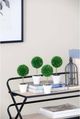 A & B Home 4-Piece Green Faux Topiaries with Cream Pot Set-1