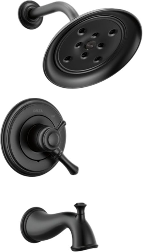 Delta Cassidy® 17 Series Matte Black Tub Shower Trim-0