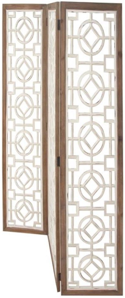 Deco Marche White 54" Room Panel Screen Divider-1