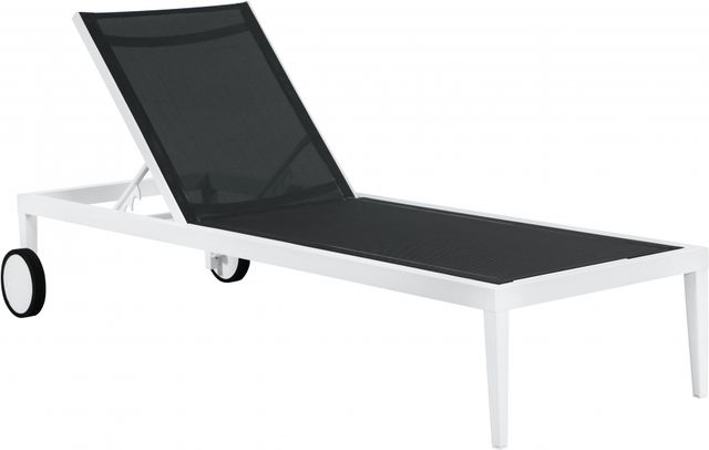 Meridian Furniture Nizuc Black/White Outdoor Patio Adjustable Sun Chaise Lounge Chair-0