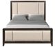 Bernards Fulton Beige/Medium Brown Upholstered Queen Panel Bed-1