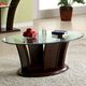 Furniture of America® Manhattan Glass Top Coffee Table with Brown Cherry Base -2