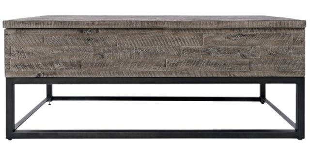 Jofran Inc. East Hampton Distressed Gray Lift Top Cocktail Table with Black Base-1