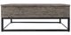 Jofran Inc. East Hampton Distressed Gray Lift Top Cocktail Table with Black Base-1