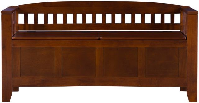 Linon Shayla Warm Walnut Storage Bench-3