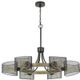 Cal® Lighting & Accessories Dronten Brushed Black/Wood Chandelier-0