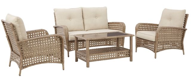 Signature Design by Ashley® Braylee 4-Piece Driftwood Outdoor Seating Set-0