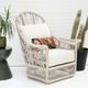Sunset West Dana Natural Linen Aluminum/Olefin Rope Outdoor Wing Chair with Linen Canvas Cushion-3